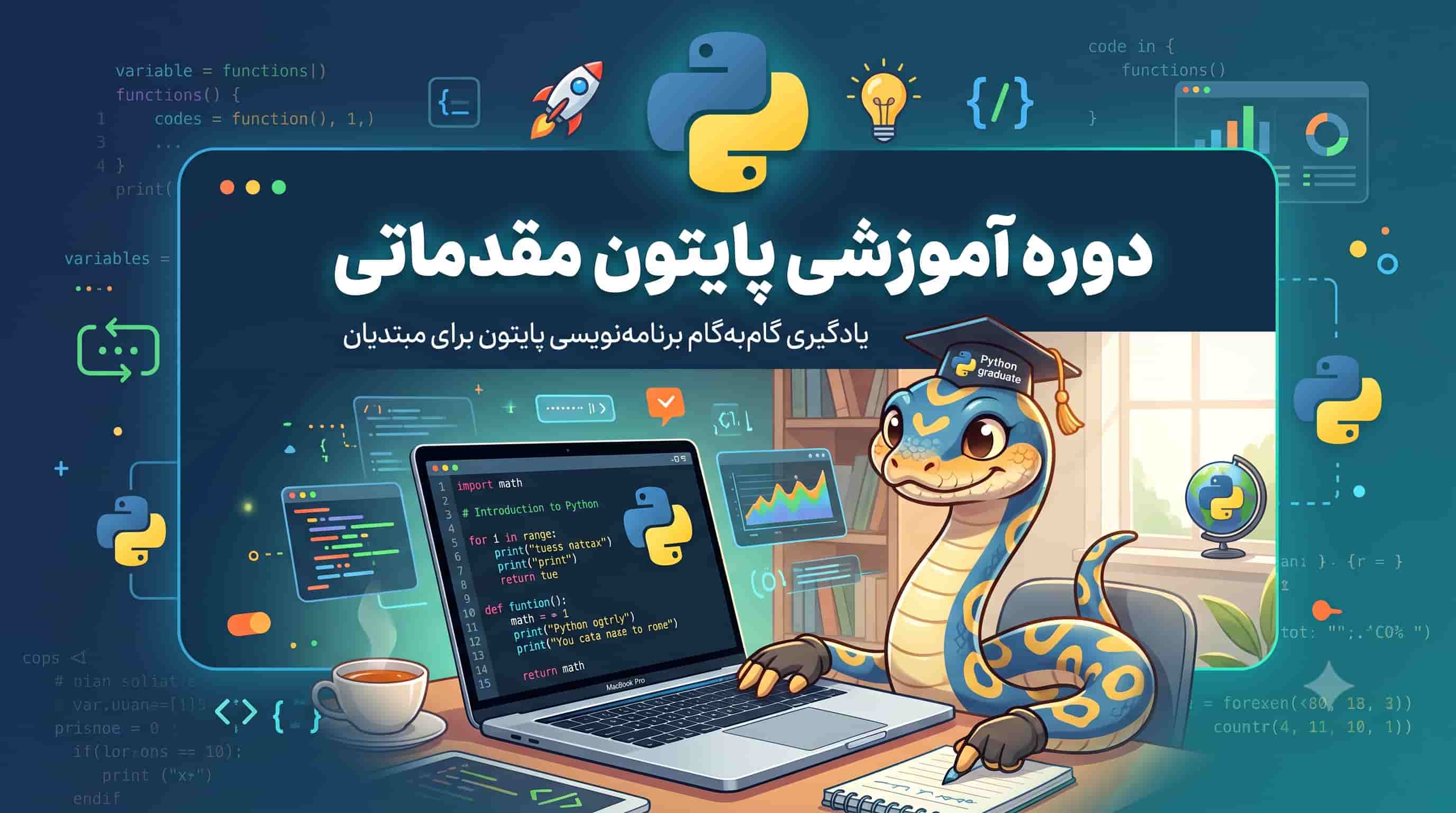 آموزش مقدماتی پایتون: شروع سریع و حرفه‌ای برنامه‌نویسی با Python 🐍